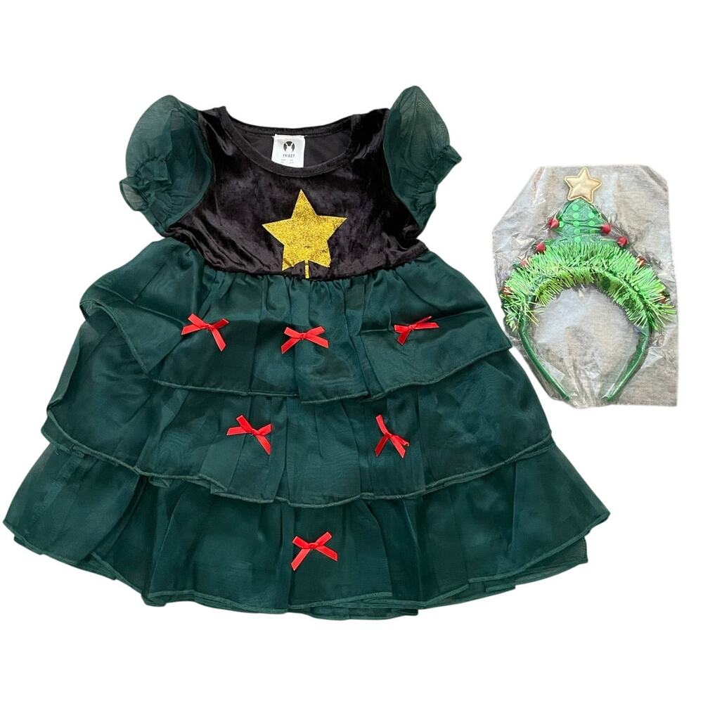 Newt IKALI Little Girls Size 3-4T Green Christmas Costume Dress